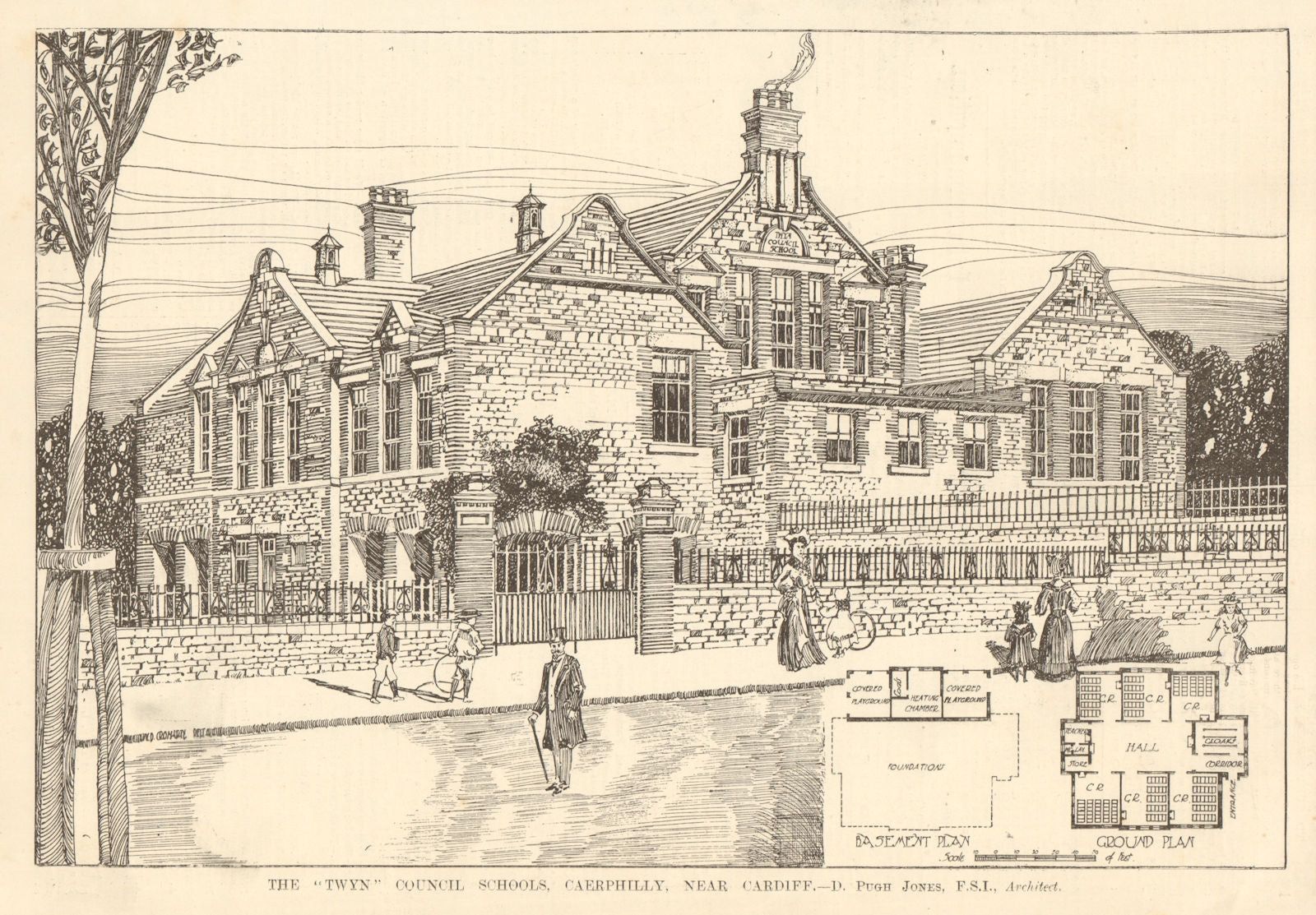 Twyn Council (now County Junior) school, Caerphilly. D Pugh Jones Architect 1907